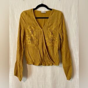 Juniper Blu Faux Wrap Blouse